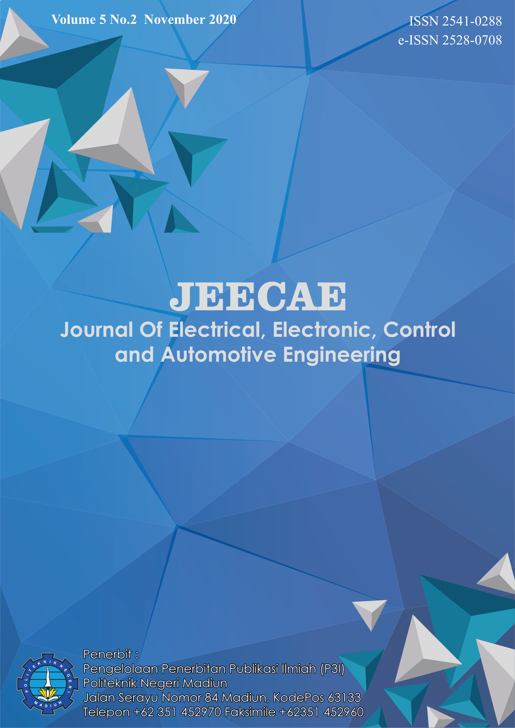 					View Vol. 5 No. 2 (2020): JOURNAL OF ELECTRICAL, ELECTRONICS, CONTROL, AND AUTOMOTIVE ENGINEERING (JEECAE)
				